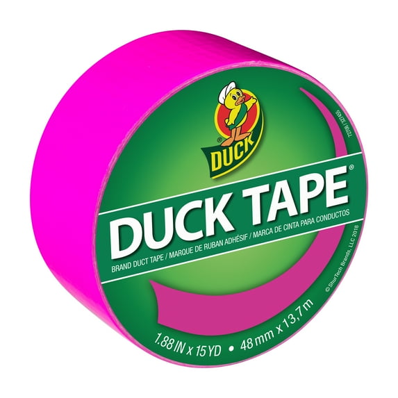 Duck Brand 1.88 in. x 15 yd. Fluorescent Pink Lilac Rubber Duct Tape
