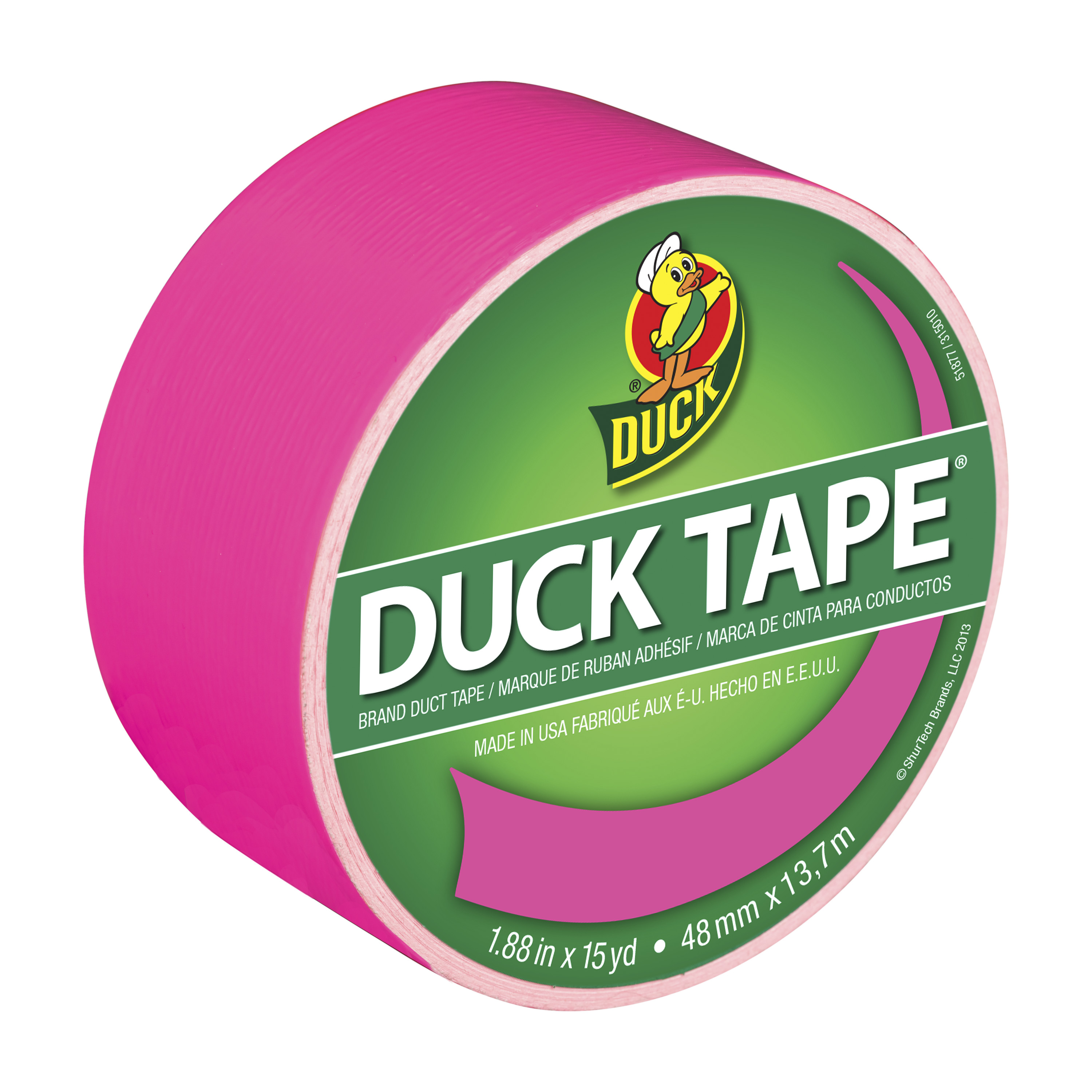 Duck Brand 1.88 in. x 15 yd. Neon Pink Colored Duct Tape - image 1 of 11
