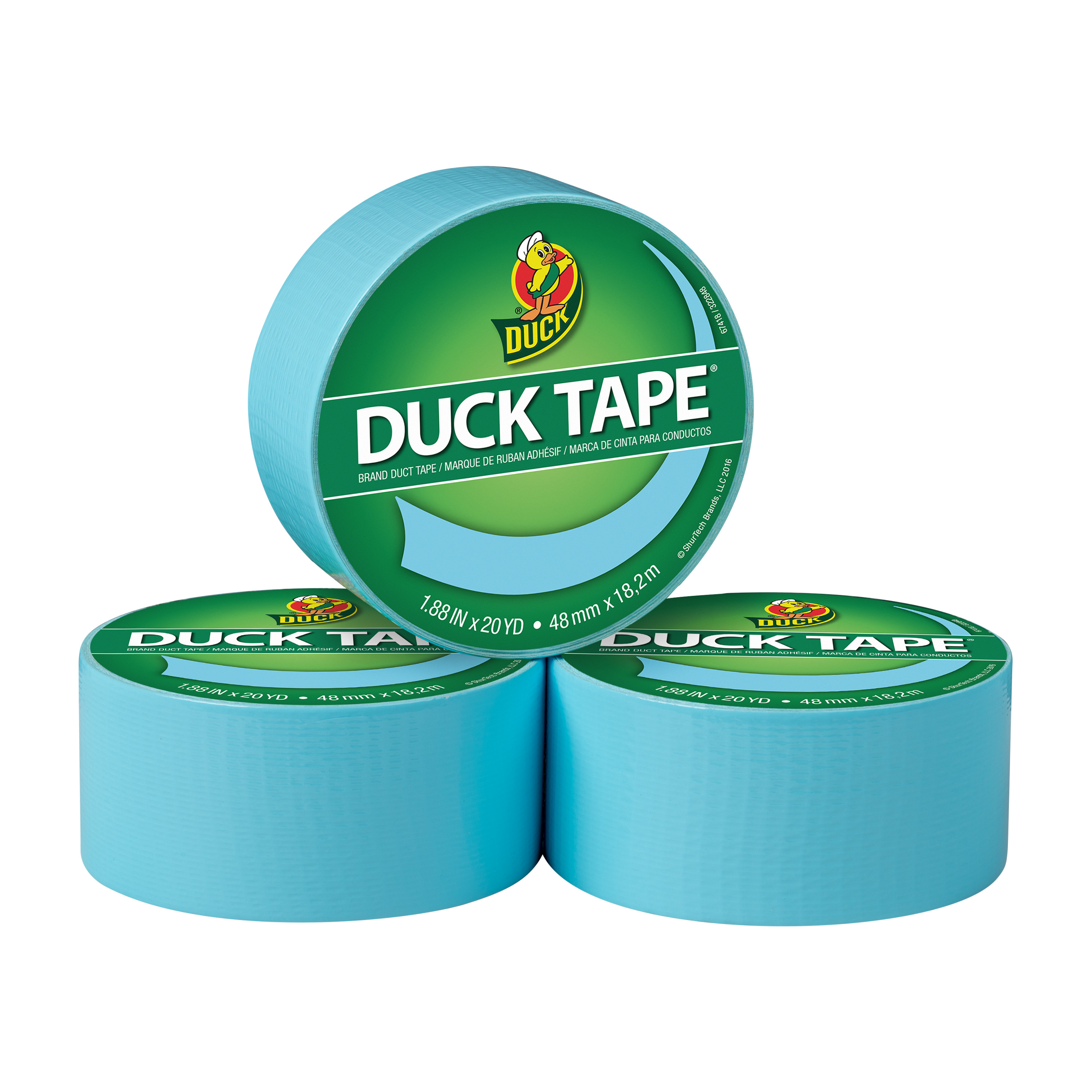 Duck Brand 1.88 in. x 20 yd. Frozen Blue Colored Duct Tape, 3 Pack - image 1 of 7