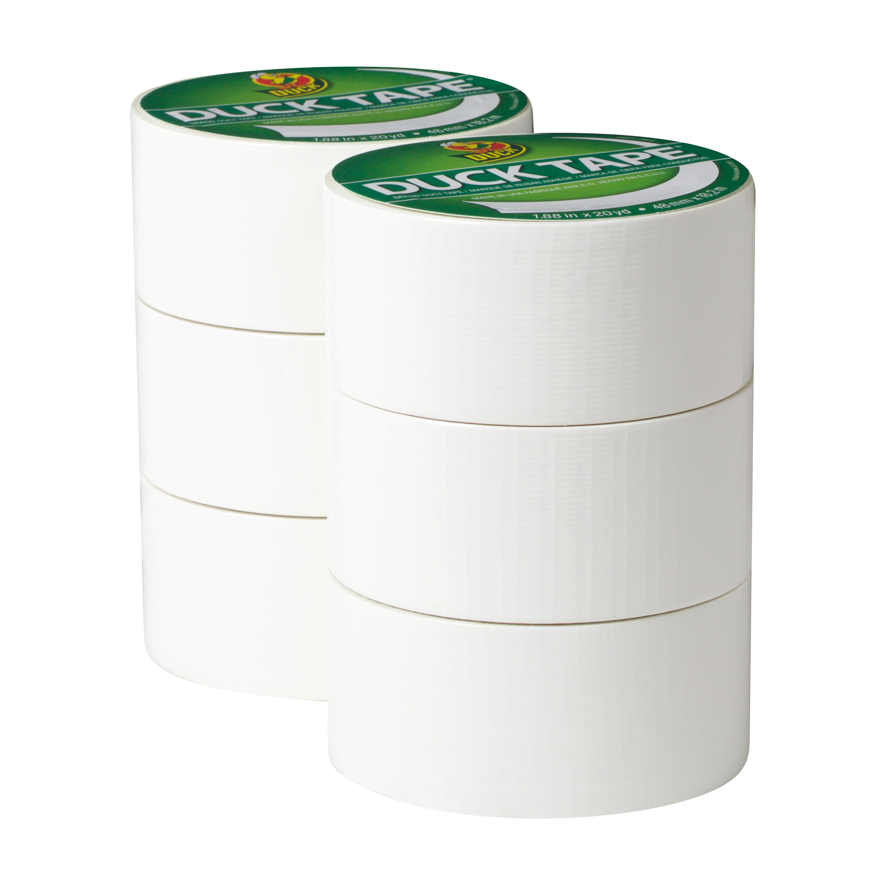 Duck Brand 1.88 in x 20 yd. White Colored Duct Tape, 6 Pack, Size: 1.88 Inches x 20 Yards