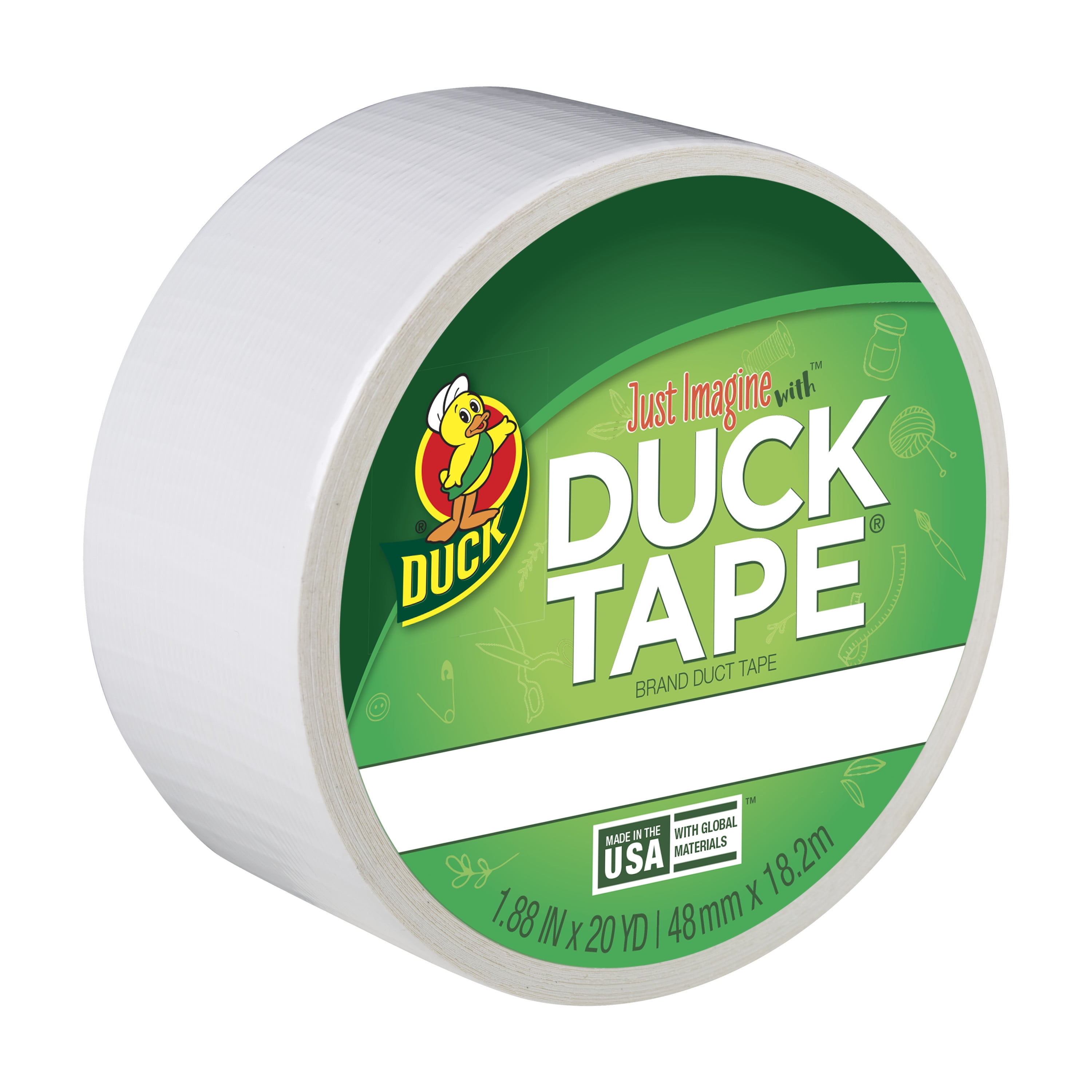 Duck 1265015 1.88 x 20 yd Winking Tape, Single Roll, White