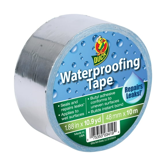 Duck Brand 1.88"x10.9 yd. Foil Backed Water Proofing Tape, Silver