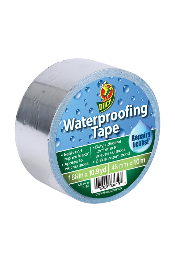 1.88"x10.9 yd. Foil Backed Water Proofing Tape, Silver