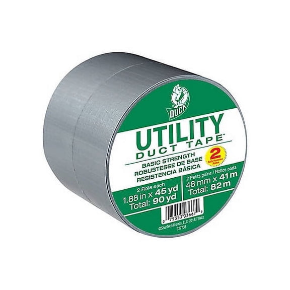 Duck Brand Utility Grade Duct Tape: 1.88 in. x 45 yds. (Silver) 2-pack