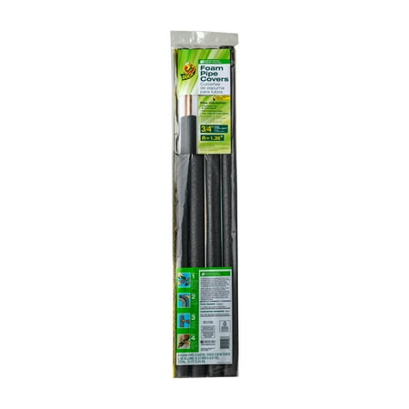 Duck Brand 12 ft. Long Foam Pipe Cover, 0.75 in. x 3 ft., 4 Pack