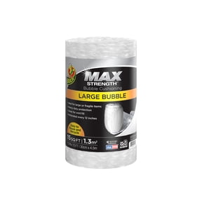 Duck Max Strength Large 5/16" Bubble Cushioning Wrap, 12" x 15'