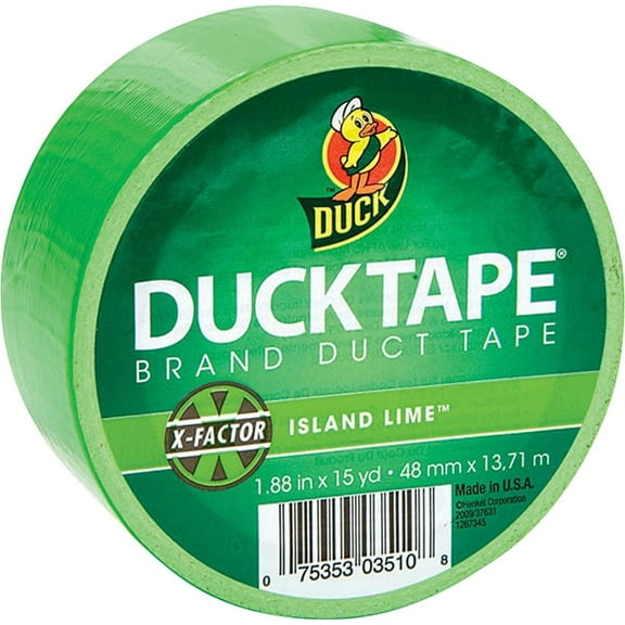 Duck Brand Colored Duct Tape 1265018RL - Neon Green - 1 Roll, 15 Yds x 1.88 In