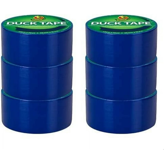Duck Brand 1304959_C Duck Color Duct Tape, 6-Roll, Blue, 6 Rolls