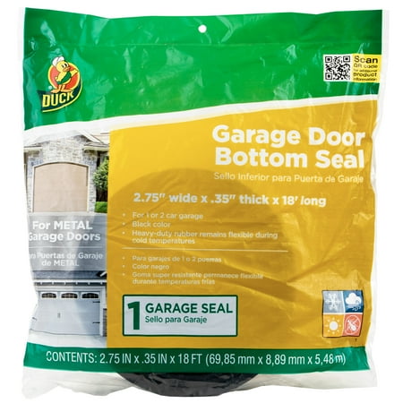 Duck Brand 2.75 in. x 18 ft. Metal Garage Door Bottom, Black