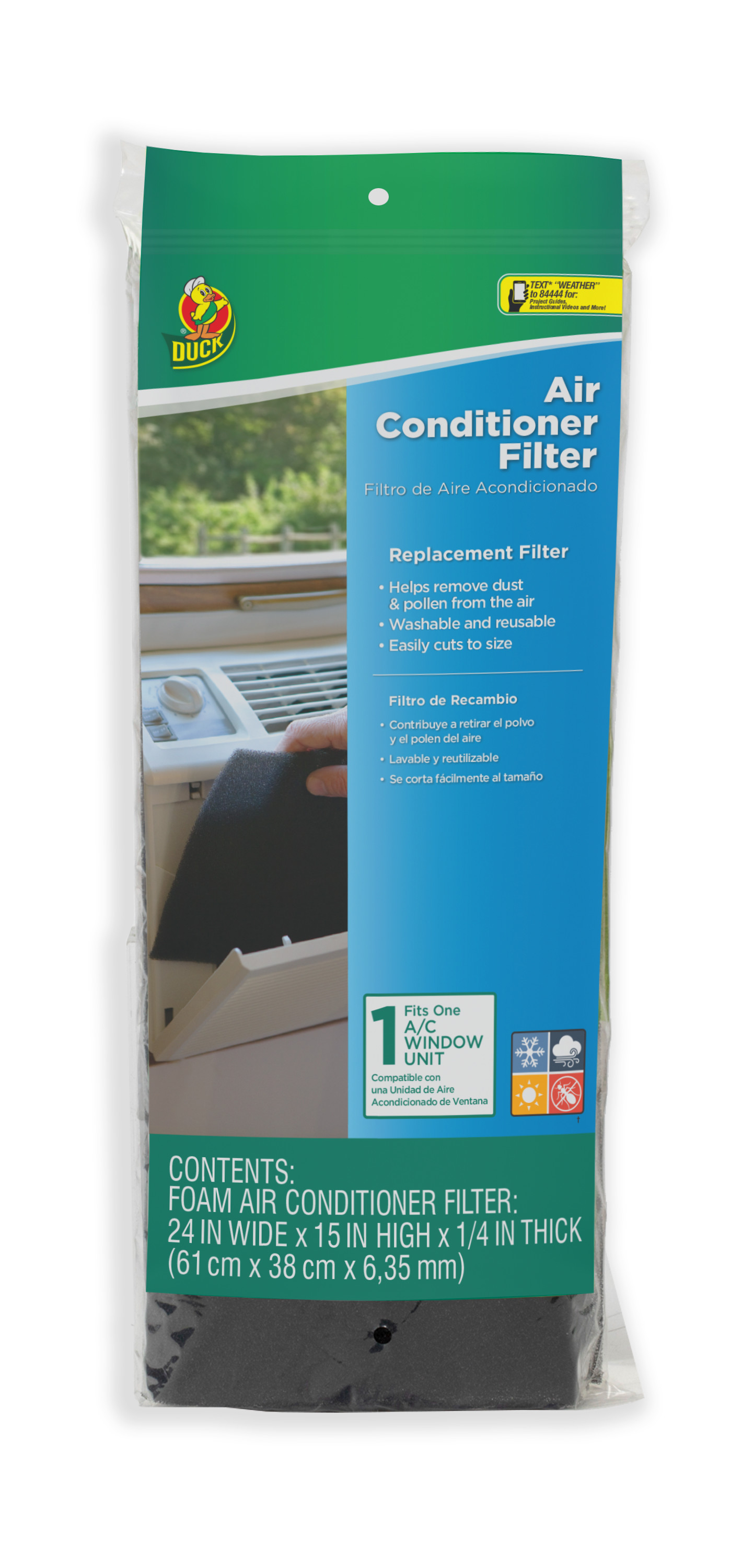 HQRP Air Conditioner Foam Filter for Duck Brand 1285234 Replacement, 24