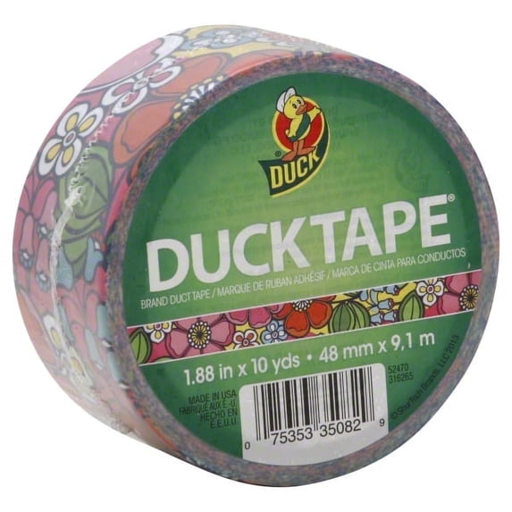 Duck Brand 281759 Printed Duct Tape, Wallflower, 1.88 Inches x 10 Yards, Single Roll
