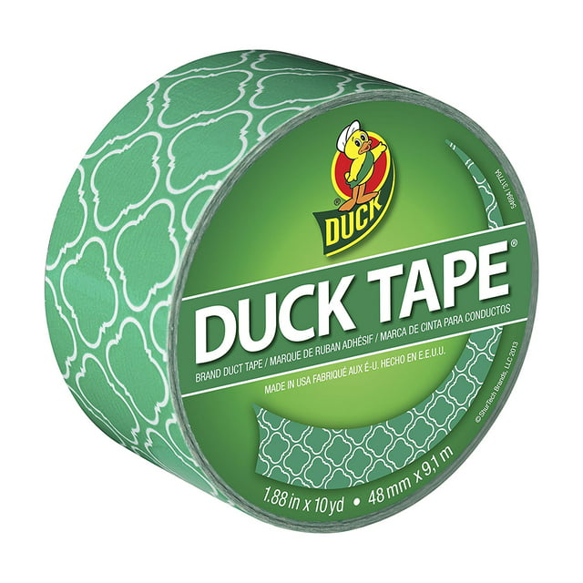 Duck Brand 282565 Printed Duct Tape, Emerald Tile, 1.88 Inches x 10 Yards, Single Roll