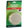 Duck Brand 3.5 in. Brown Plastic Carpet Furniture Sliders, 4 Pack
