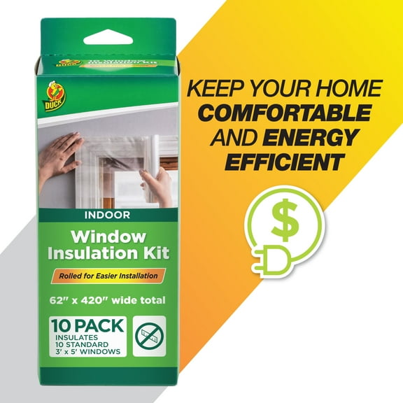 Duck Brand 62 in. x 420 in. Rolled Insulation Film Window Kit, Fits up to 10 Windows