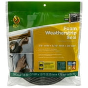 Duck Brand Black Foam Weatherstrip Seal, 0.375 in. x 0.188 in. x 30 ft., 2 pack