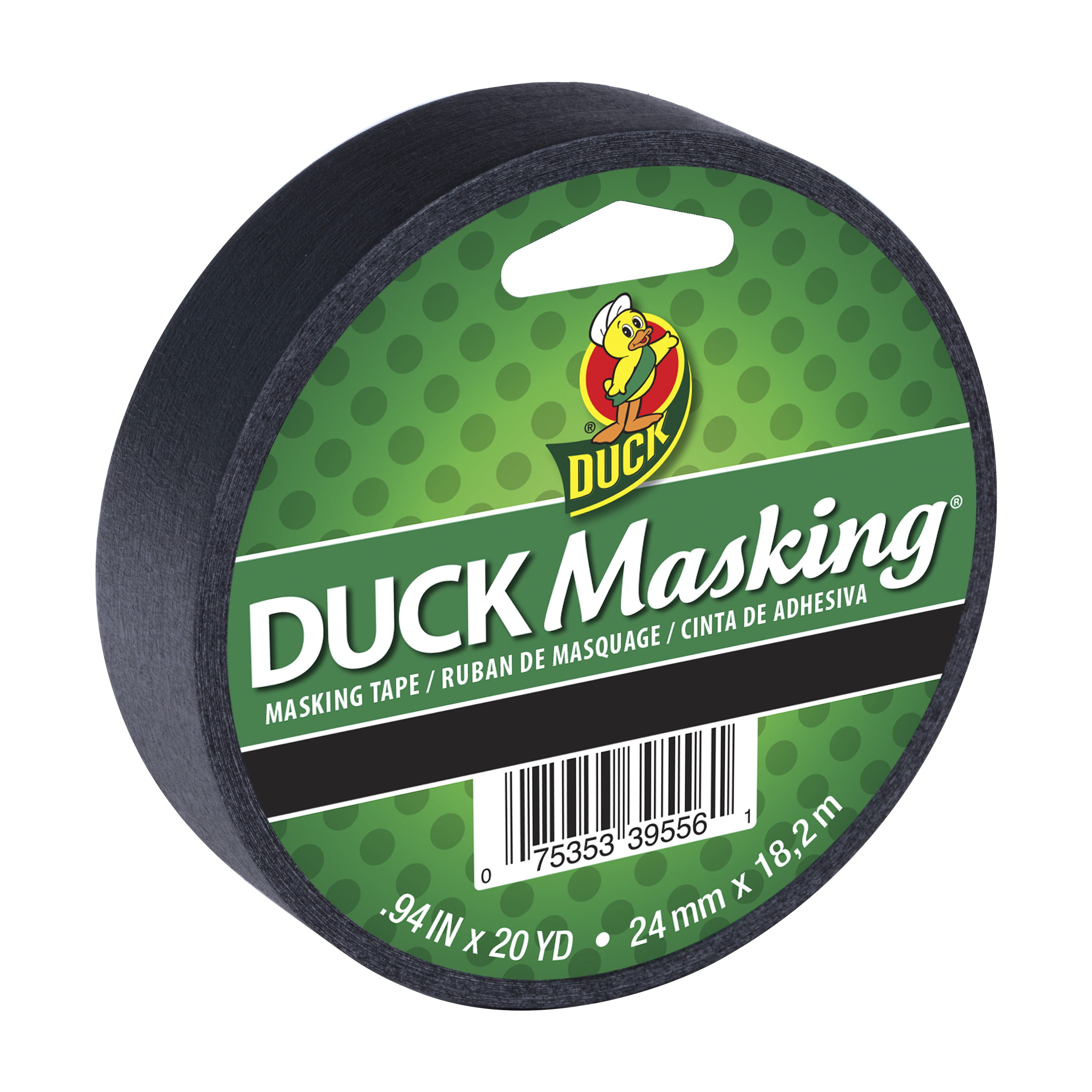 Duck Brand Black Masking Tape, 0.94 in. x 20 yd. (1 Roll)