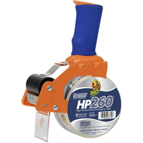 Duck Brand BladeSafe Tape Gun Dispenser with 1 Roll of HP260C Tape (1078566)