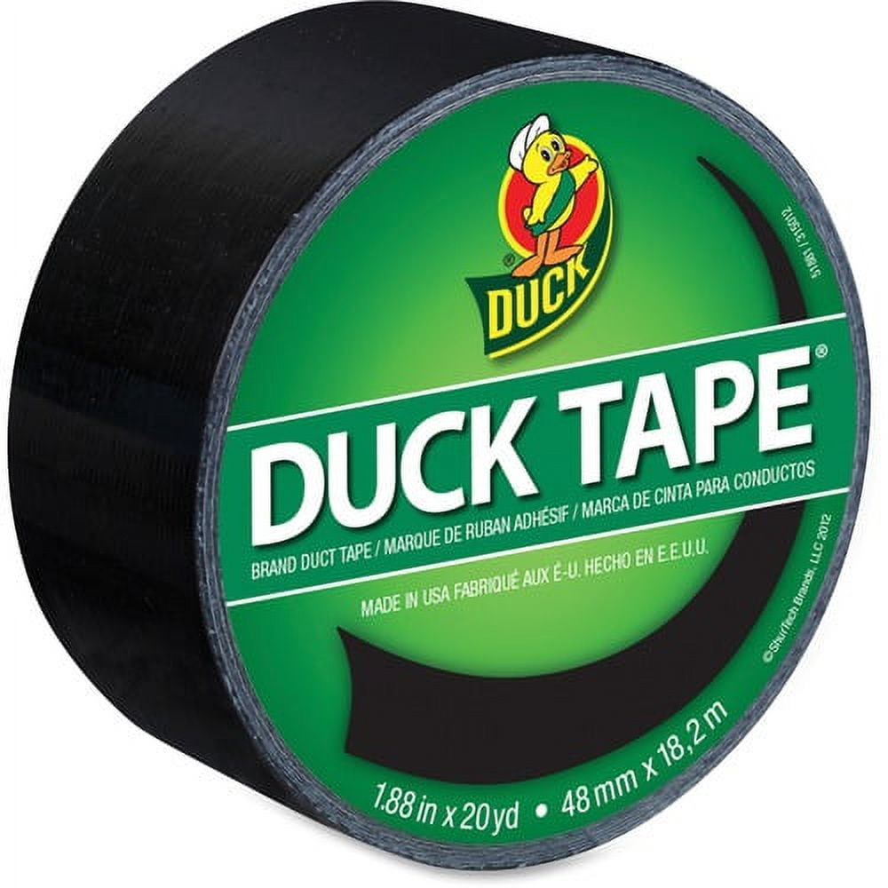 Duck Brand Brand Color Duct Tape - 20 yd Length x 1.88" Width - 1 / Roll - Black | Bundle of 10 Rolls