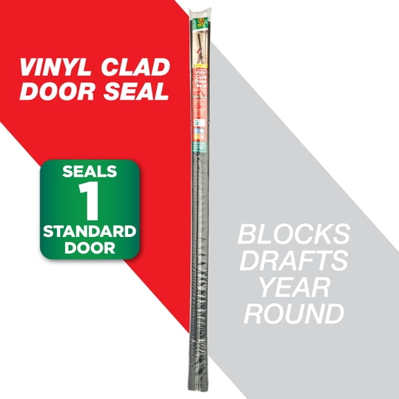 Duck Brand, Brown Vinyl Clad Door Seal, Four 40.5 Inch And One 36 Inch Strips, Seals 1 Door, Easy Installation