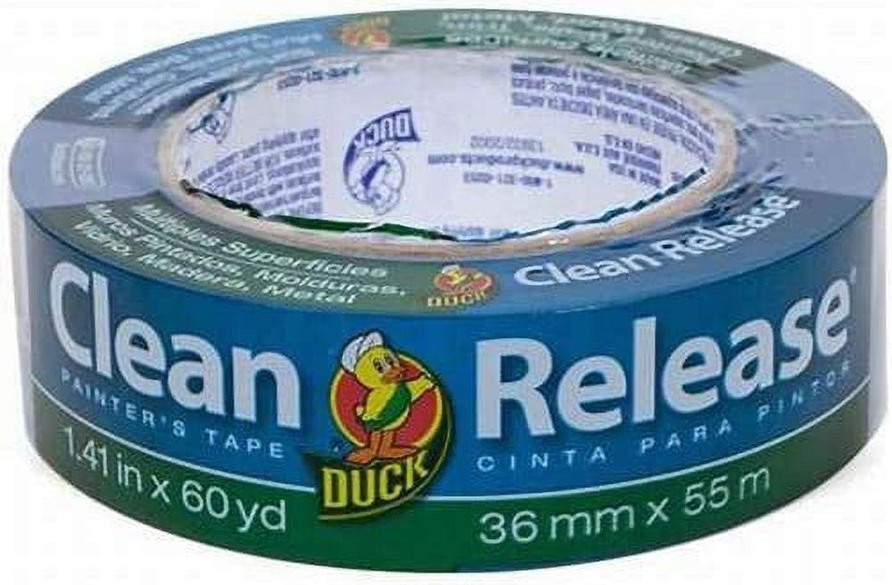 DK Bicycles Clean Release Painter's Tape - Medium-Strength Adhesive - 6 Rolls, 1.41" x 60 yd — Interior & Exterior Use, Professional Finish