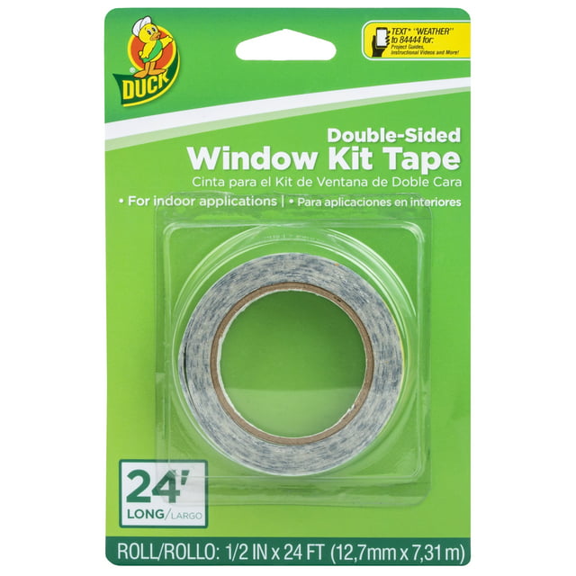 Duck Brand Clear Double-Sided Indoor Window Kit Tape, .25 in. x 24 ft.