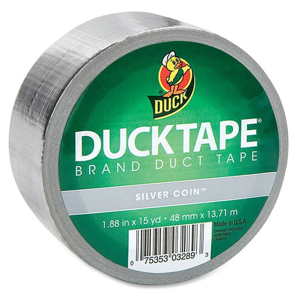 Duck Brand Color Duct Tape - 15 yd Length x 1.88" Width - 1 / Roll - Chrome | Bundle of 10 Rolls