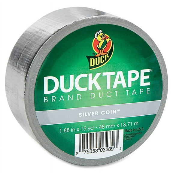 Duck Brand Color Duct Tape - 15 yd Length x 1.88" Width - 1 / Roll - Chrome | Bundle of 5