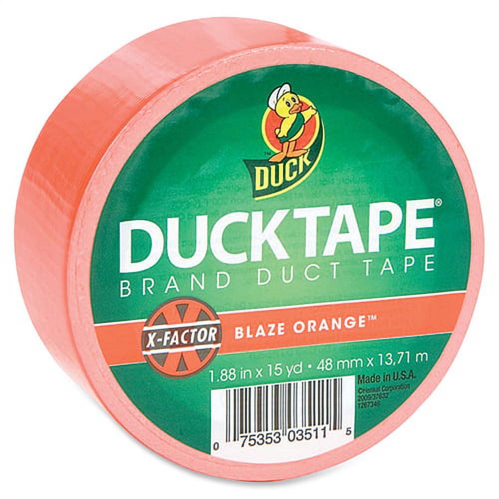 Duck Brand Color Duct Tape - 15 yd Length x 1.88" Width - 1 / Roll - Neon Orange | Bundle of 10 Rolls