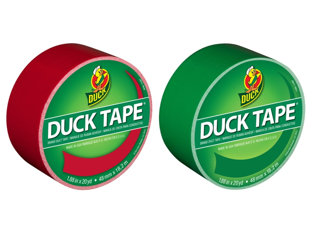 Duck Brand Color Duct Tape Christmas Holiday Combo 2-Pack, Red and Green, 1.88 Inches x 20 Yards Each Roll, 40 Yards Total