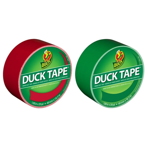 Duck Brand Color Duct Tape Christmas Holiday Combo 2-pack, Red And Green, 1.88 Inches X 20 Yards Each Roll, 40 Yards Total