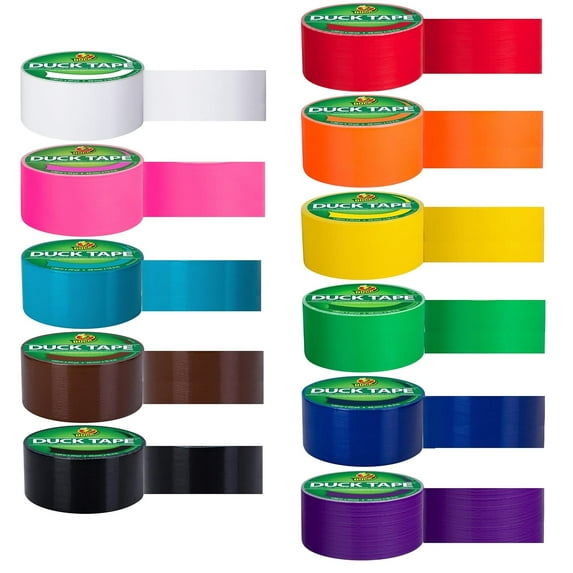 Duck Brand Color Duct Tape LGBTQ+ Combo 11-Pack, (Red, Orange, Yellow, Green, Blue, Purple, White, Pink, Aqua, Brown and Black) 210 Yards Total