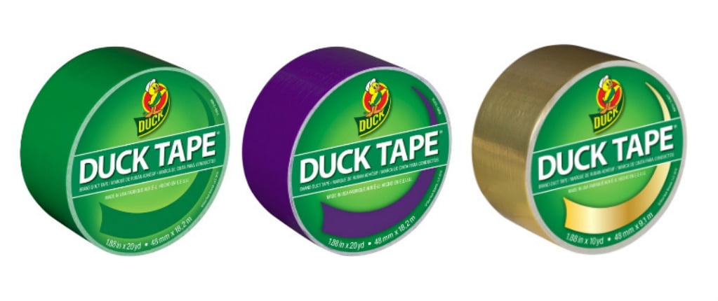 Duck Brand Color Duct Tape Mardi Gras Combo 3-Pack, Green, Purple and Gold, 1.88 Inches x 50 Yards Total