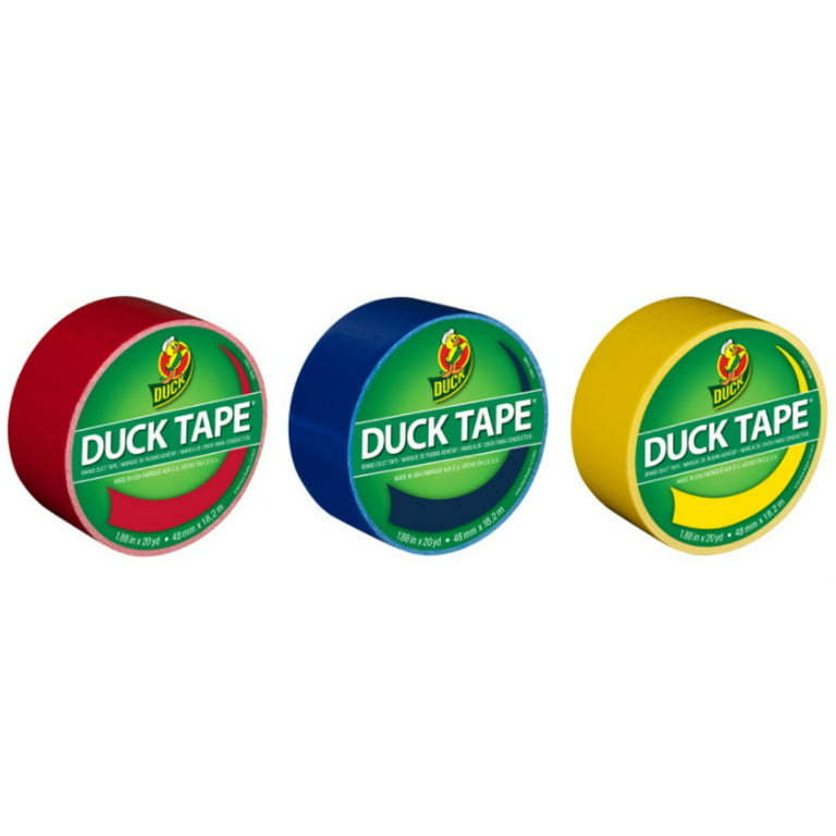 Duck Brand Color Duct Tape Primary Colors Combo 3-Pack, Red, Blue and Yellow, 1.88 Inches x 20 Yards Each Roll, 60 Yards Total