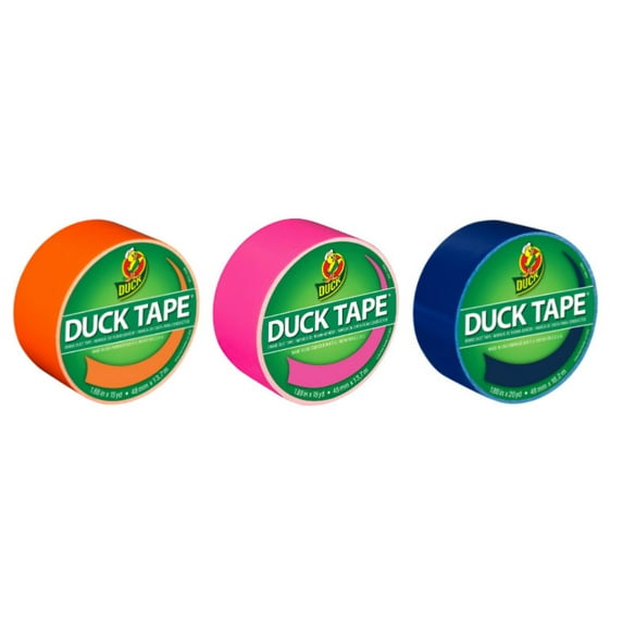 Duck Brand Duct Tape Color Trends Bold Combo 3-Pack, Orange, Pink and Blue, 50 Yards Total