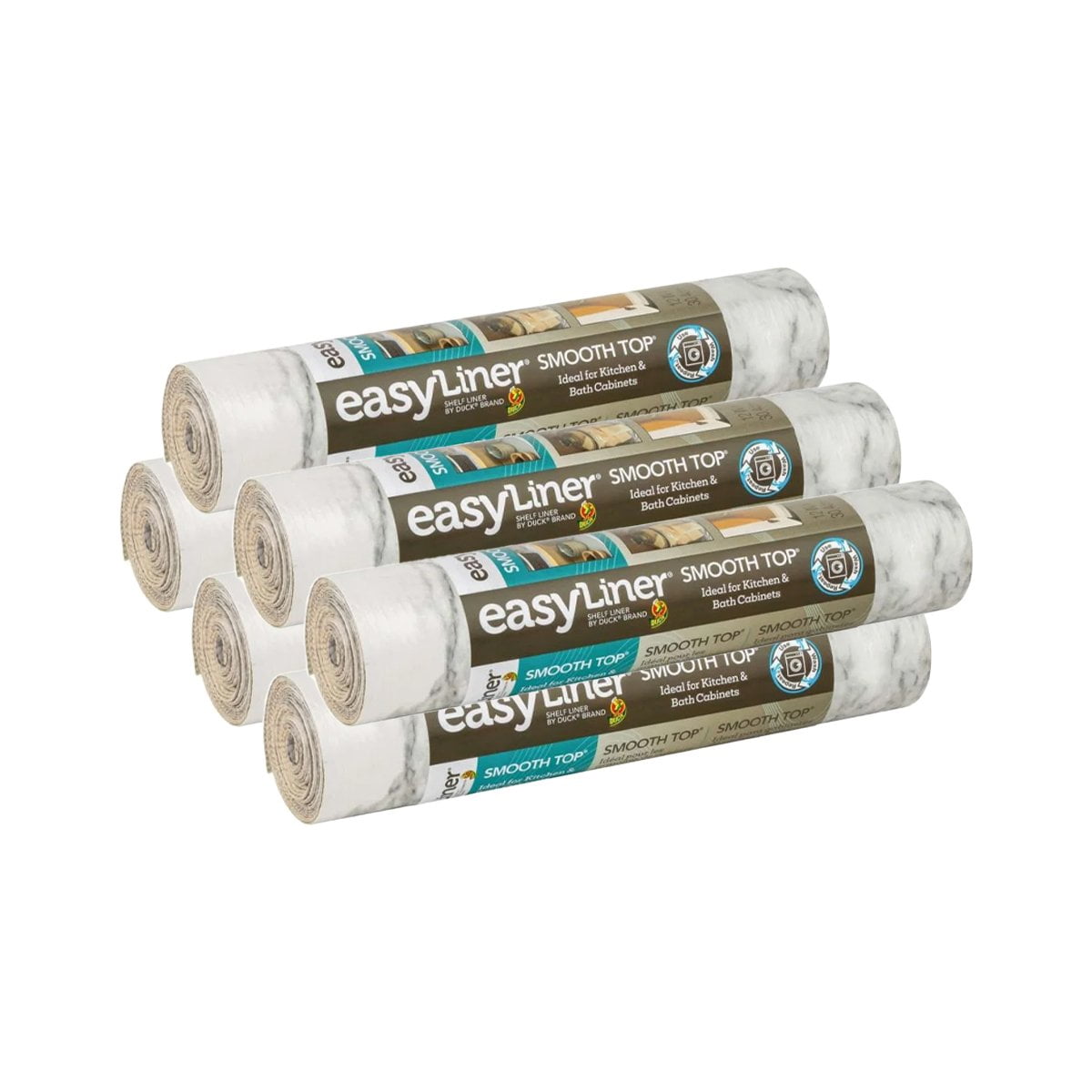 Duck Brand Easy Liner Smooth Top 12" x 10' Shelf Liner (6Pack) Grey