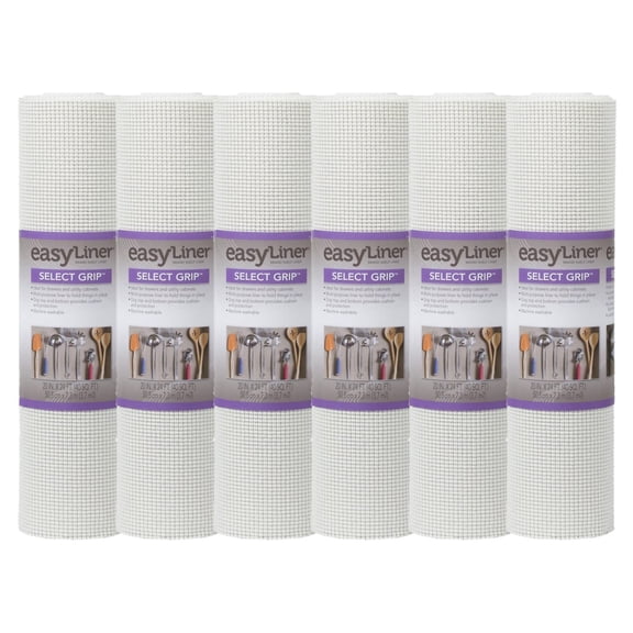 Duck Brand EasyLiner Select Grip Shelf Liner: 20 in. x 24 ft. (White) [6-pack]