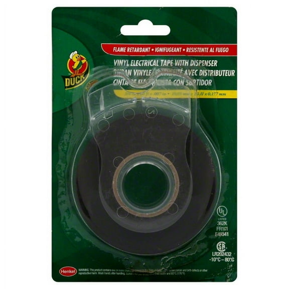 Duck Brand Electrical Tape [7 mils thick]: 3/4 in. x 66 ft. (Black) +with dispenser