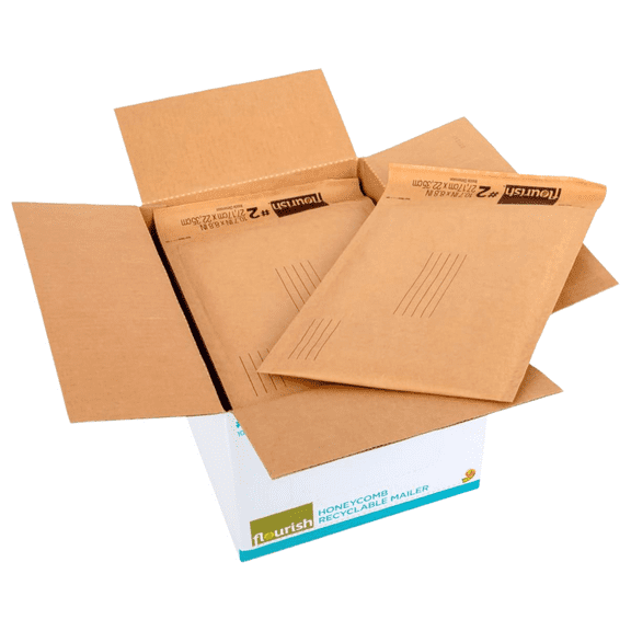 Duck Brand Flourish Honeycomb Mailers: #2 mailer / 10.7 in. x 8.8 in. / 20-pack (Natural)