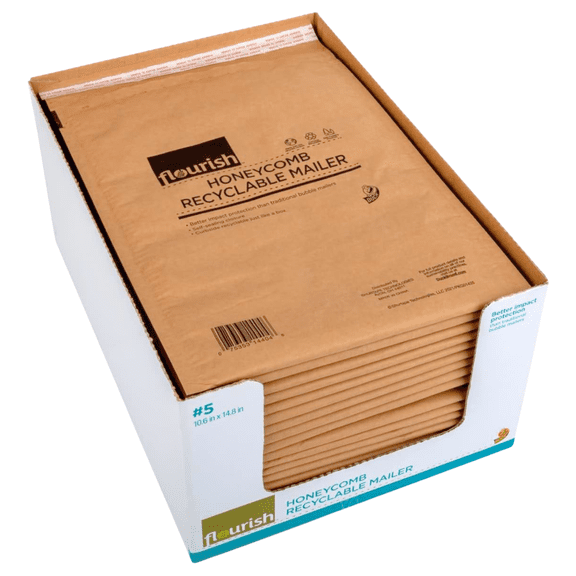 Duck Brand Flourish Honeycomb Mailers: #5 mailer / 10.6 in. x 14.8 in. / 20-pack (Natural)