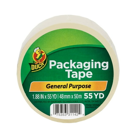 Duck Brand General Purpose Packaging Tape, 1.88 in. x 55 yd., Clear, 1 Roll