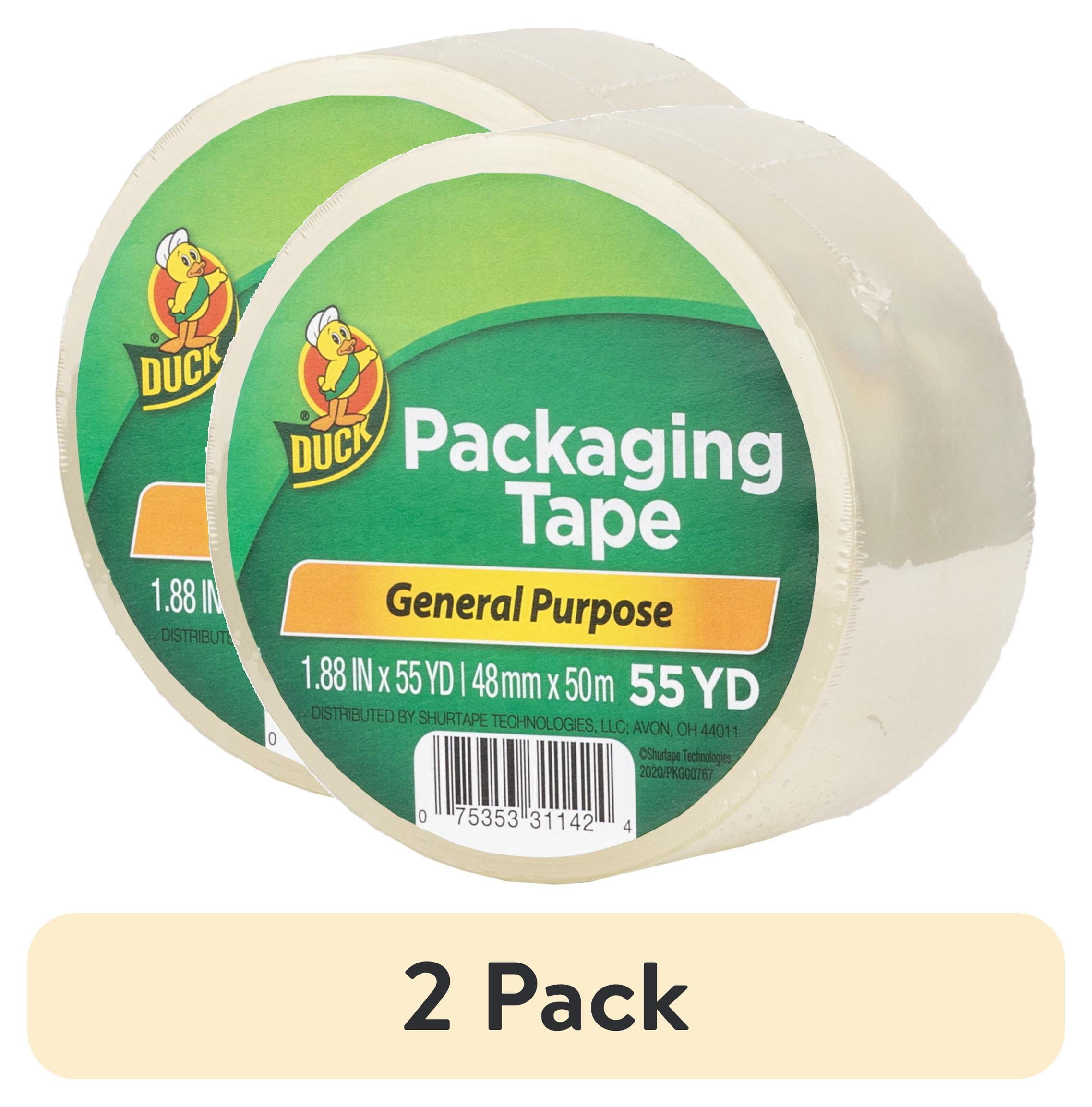 (2 pack) Duck Brand General Purpose Packaging Tape, 1.88 in. x 55 yd., Clear, 1 Roll
