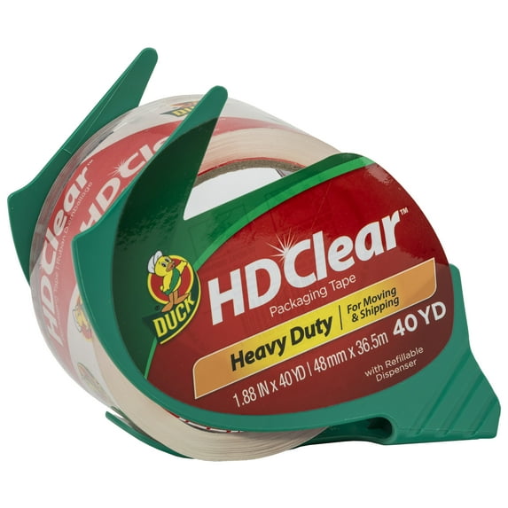 Duck Brand HD Clear Heavy Duty Acrylic Packing Tape, Clear, 1.88 in. x 40 yd.