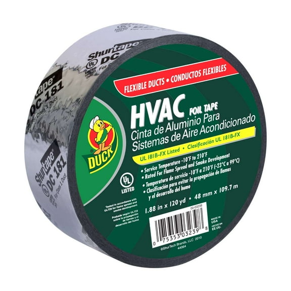Duck Brand HVAC Foil Tape 1.88" x 120 yard Roll for Flexible Ducts