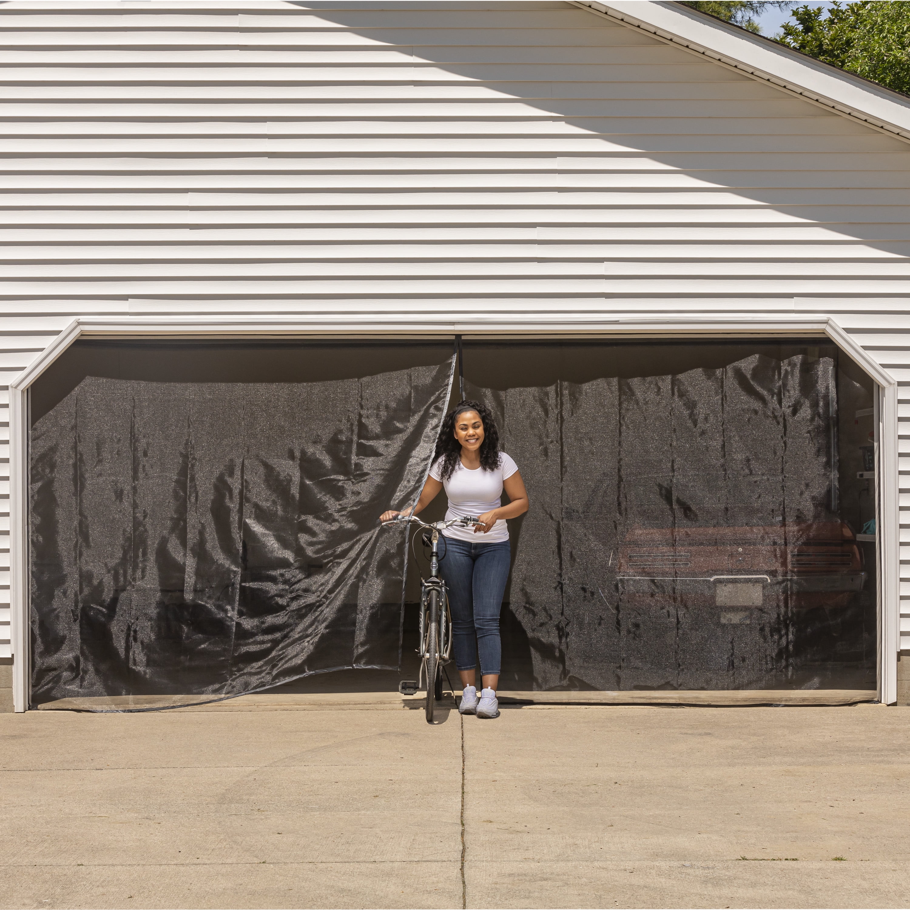 Duck Brand Magnetic Mesh Screen, Double Garage Doors, 7 ft