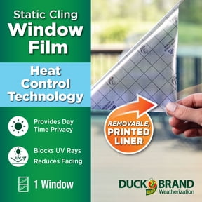Duck® Brand Heat Control with Privacy UV Window Film - Clear, 1 pk., 36 in. x 78 in.