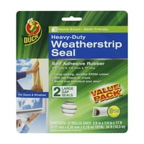 Duck Brand Heavy-Duty Large Gap Weatherstrip Seal, 0.38 in. x 0.25 in. x 17 ft., 2 Pack
