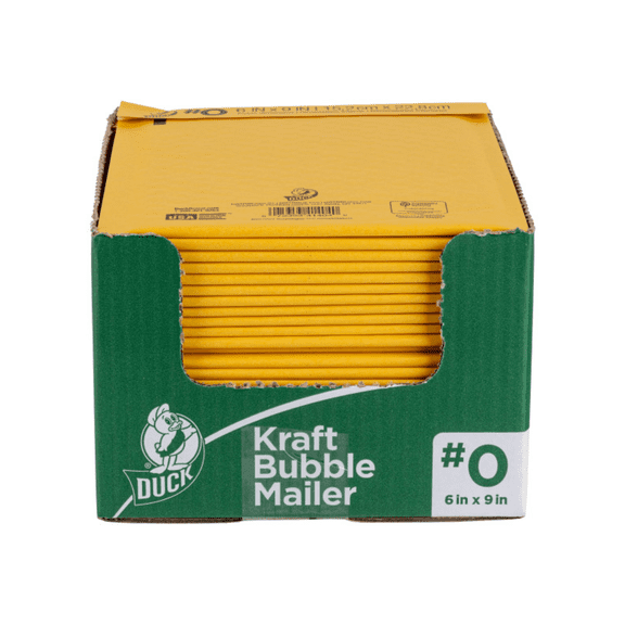 Duck Brand Kraft Bubble Mailers: 6 in. x 9 in. (Yellow) [25-pack] 288123
