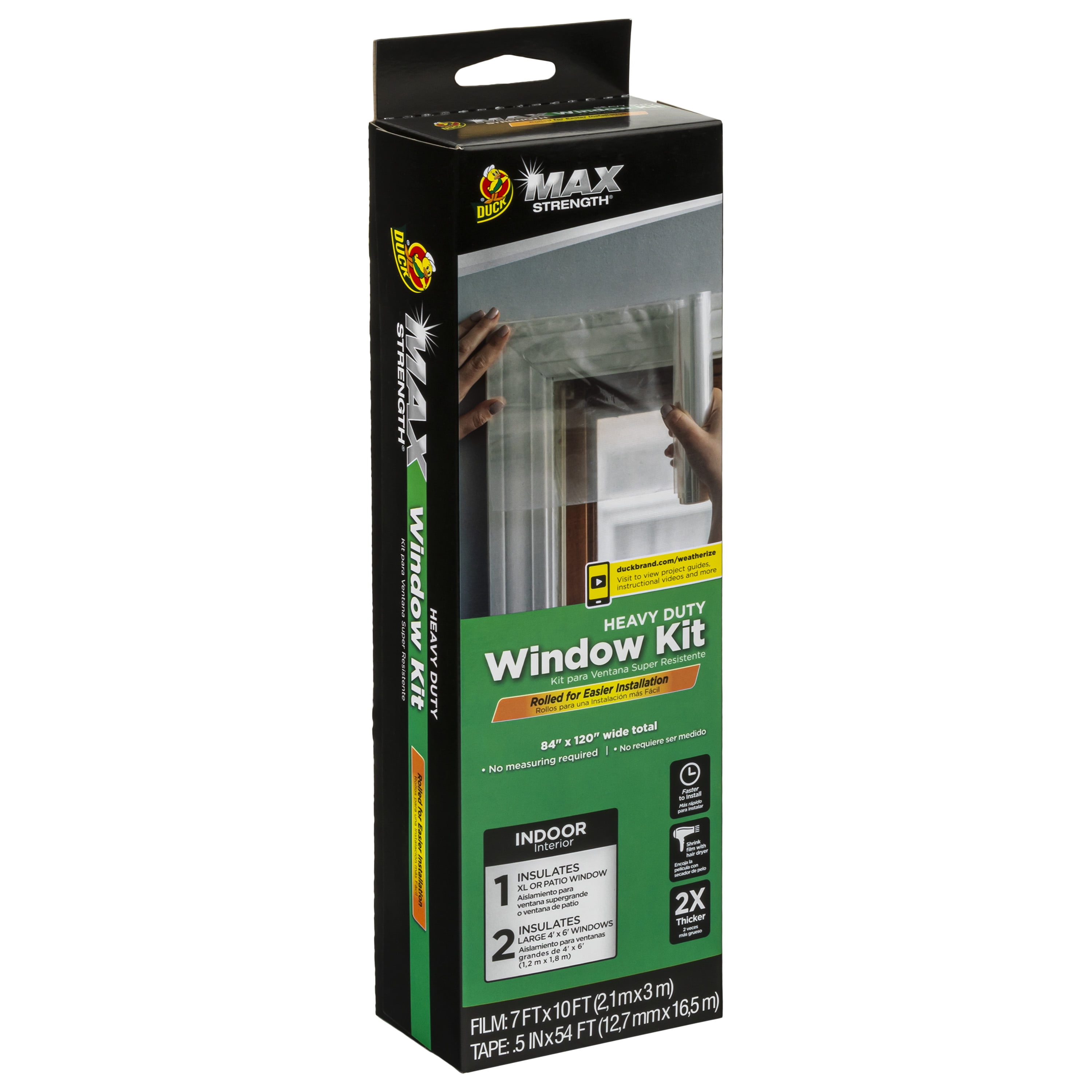 Duck Brand Max Strength Rolled Clear Plastic Window Insulation Kit, 84