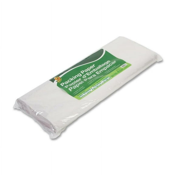 Duck Brand Packing Paper - 24" Width x 24" Length - 5.43 lb Paper Weight - White | Bundle of 2 Packs