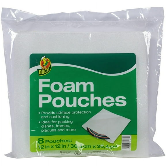 Duck Brand Packing Wrap - 12" Width x 12" Length - Non-abrasive - Foam - Clear | Bundle of 2 Packs